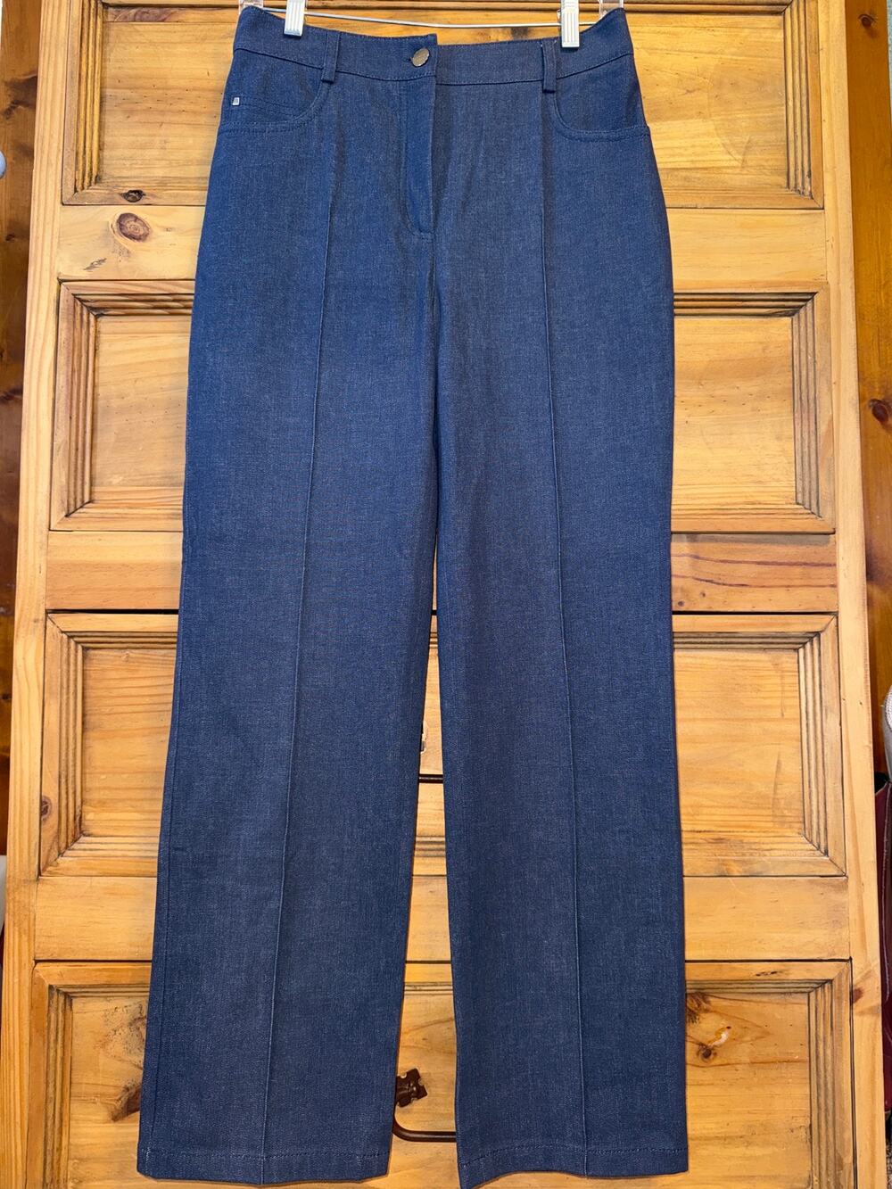 Akris 100 Years Pintuck Jeans Dark Wash Straight Leg size 4
